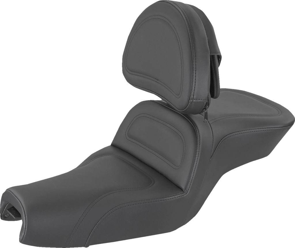 SADDLEMEN Seat - Explorer™ - With Backrest - Stitched - Black - XL '04-'20 807-03-030 — image 1
