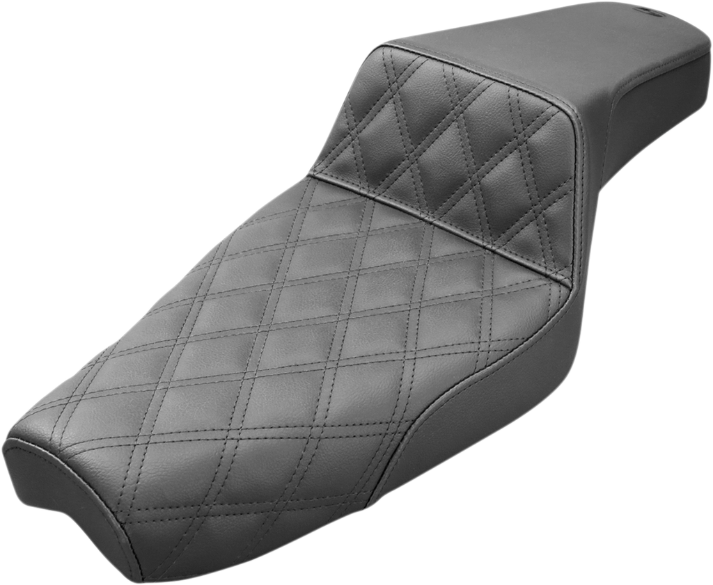 SADDLEMEN Step-Up Seat - Front Lattice Stitch - Black - XL 807-03-172 — image 1