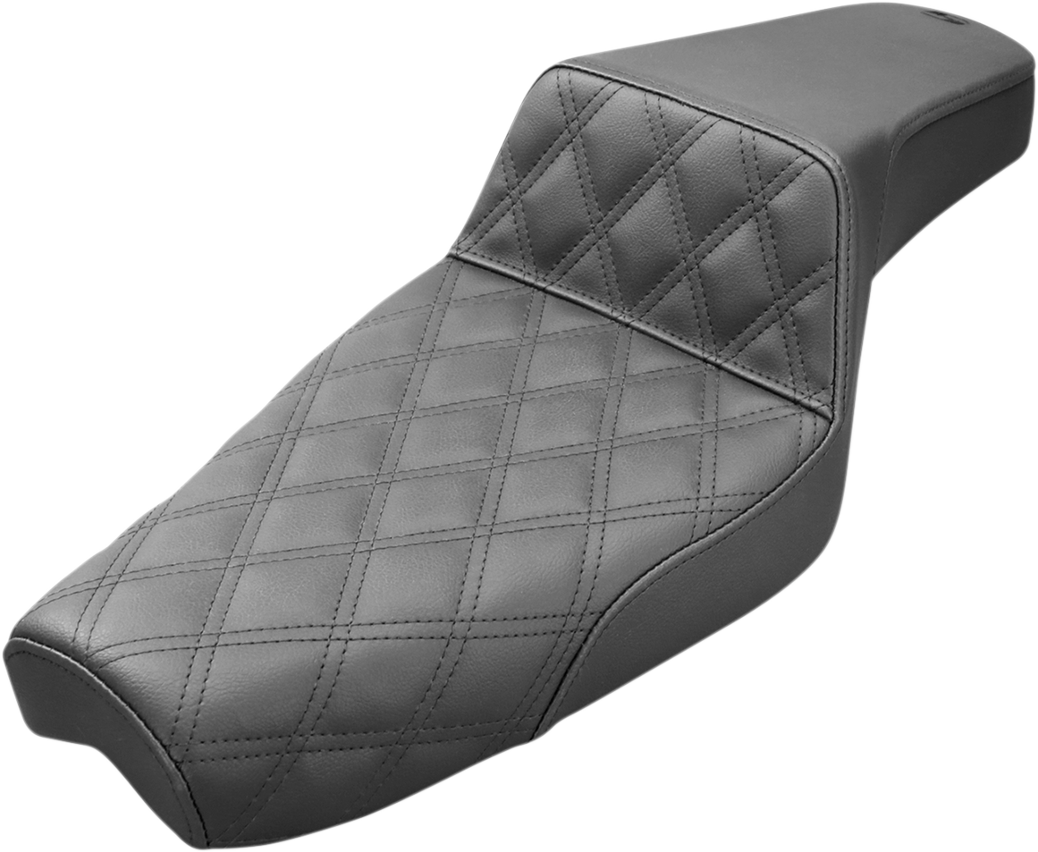 SADDLEMEN Step-Up Seat - Front Lattice Stitch - Black - XL 807-03-172 — image 1