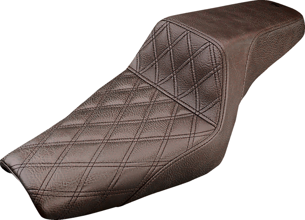 SADDLEMEN Step-Up Seat - Front Lattice Stitch - Brown - XL 807-03-172BR — image 1