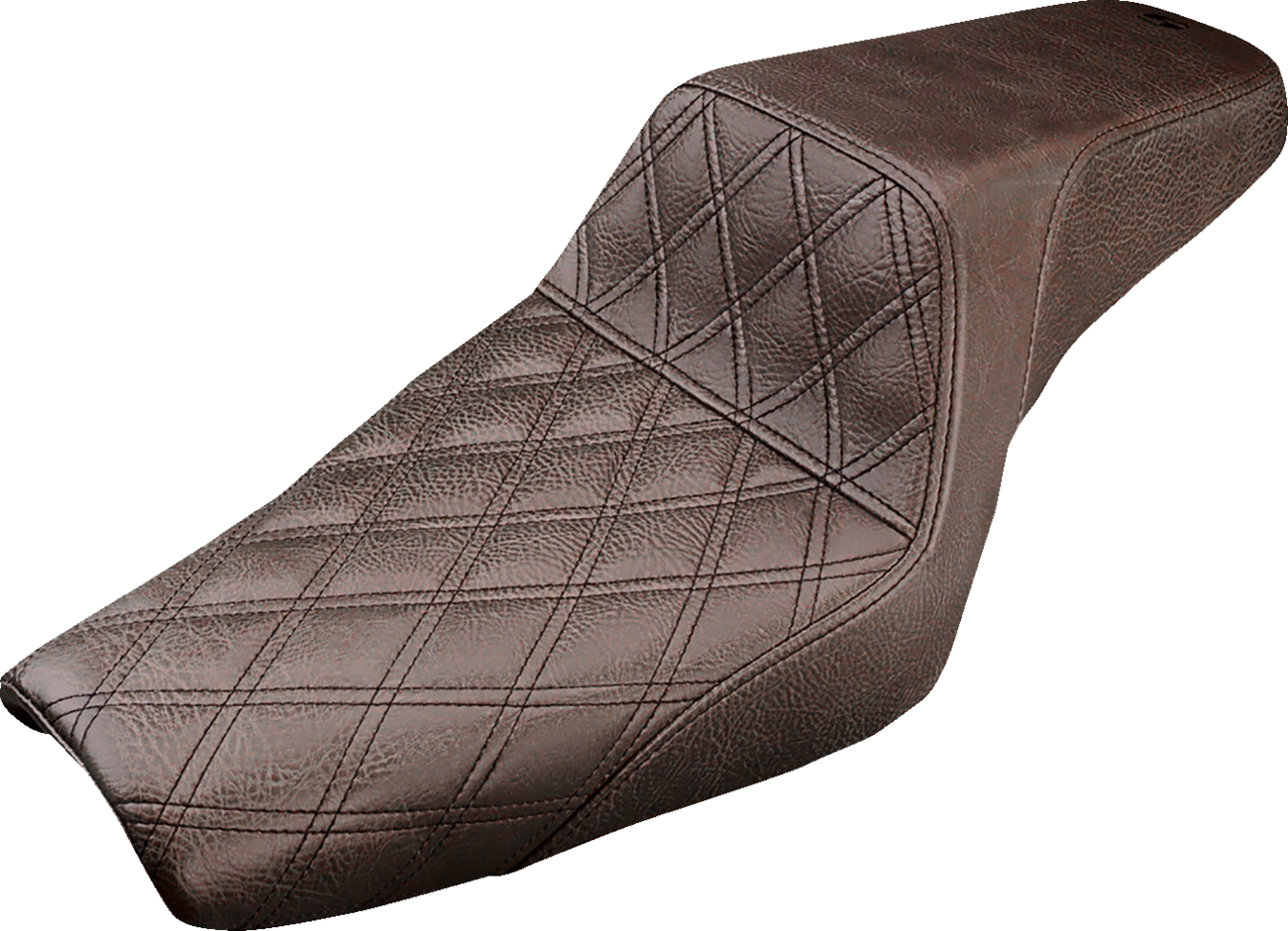 SADDLEMEN Step-Up Seat - Front Lattice Stitch - Brown - XL 807-03-172BR — image 1