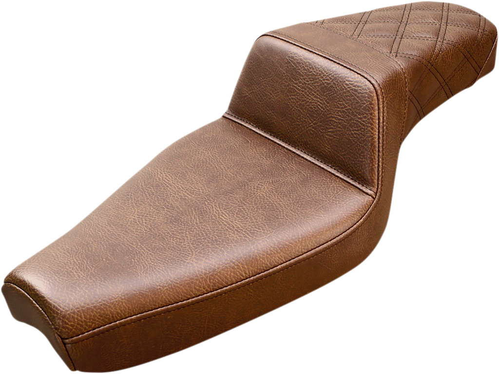 SADDLEMEN Step-Up Seat - Rear Lattice Stitch - Brown - XL 807-03-173BR — image 1