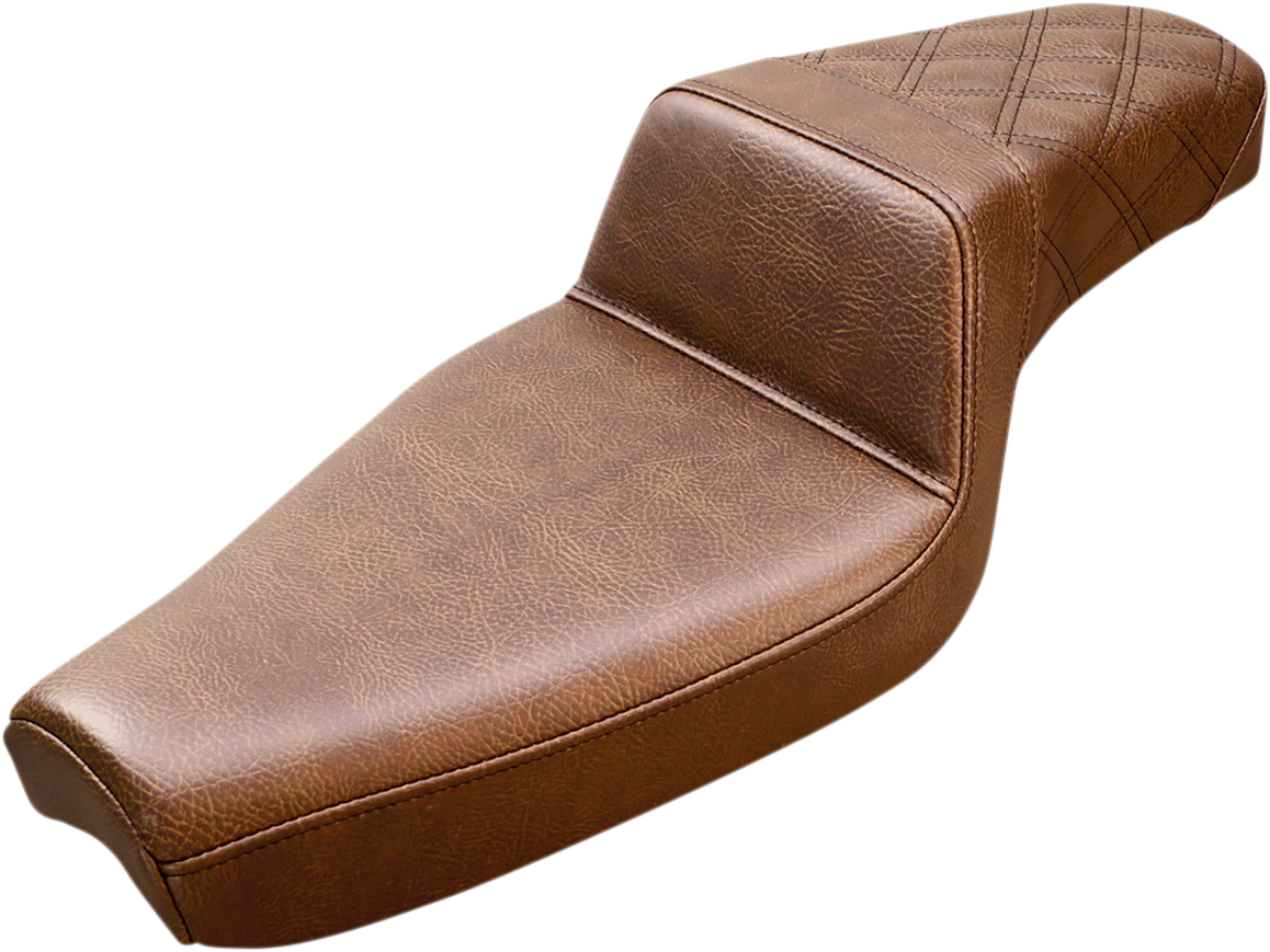 SADDLEMEN Step-Up Seat - Rear Lattice Stitch - Brown - XL 807-03-173BR — image 1