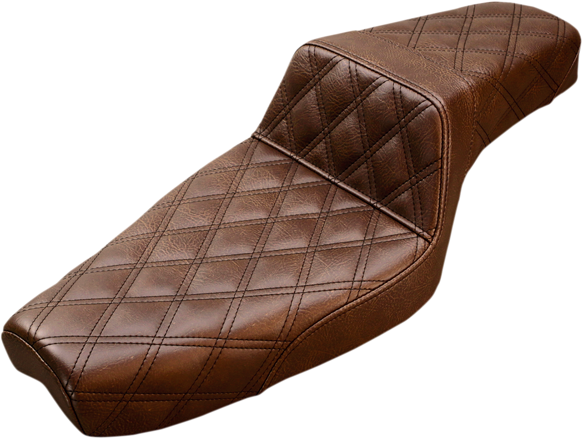 SADDLEMEN Step-Up Seat - Full Lattice Stitch - Brown - XL 807-03-175BR — image 1