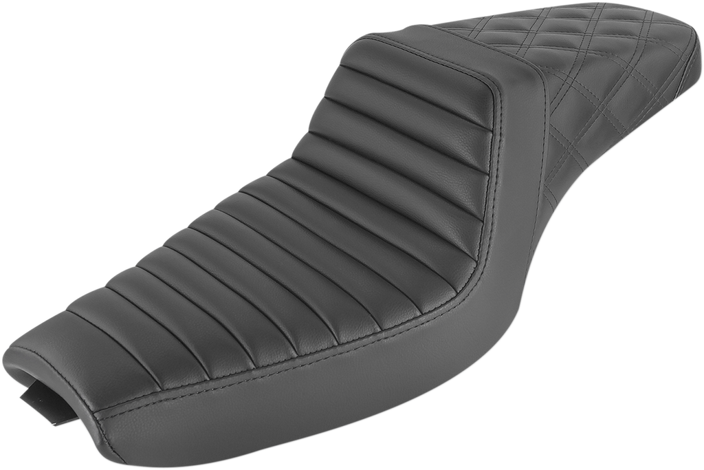 SADDLEMEN Step-Up Seat - Front Tuck-n-Roll/Rear Lattice Stitch - Black 807-03-176 — image 1