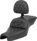 SADDLEMEN Roadsofa™ Seat - with Backrest - Lattice Stitch - XL '04-'22 807-03-182BR — image 1