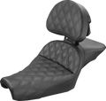 SADDLEMEN Explorer Seat - With Backrest - Lattice Stitched - Black - XL '04-'22 807-11-030LS — image 1