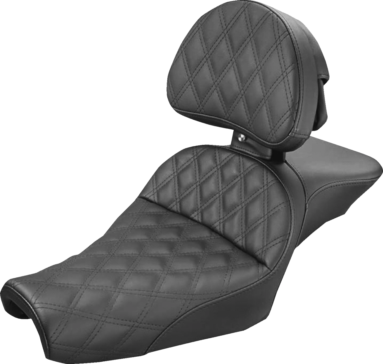 SADDLEMEN Explorer Seat - With Backrest - Lattice Stitched - Black - XL '04-'22 807-11-030LS — image 1