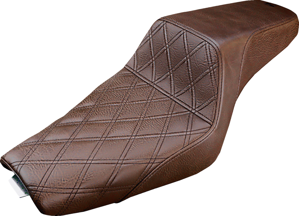SADDLEMEN Step-Up Seat - Front Lattice Stitch - Brown - XL 807-11-172BR — image 1
