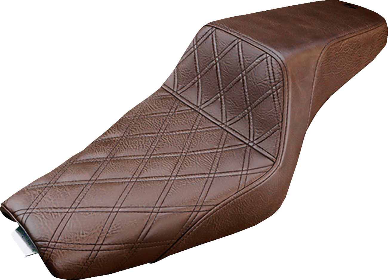 SADDLEMEN Step-Up Seat - Front Lattice Stitch - Brown - XL 807-11-172BR — image 1