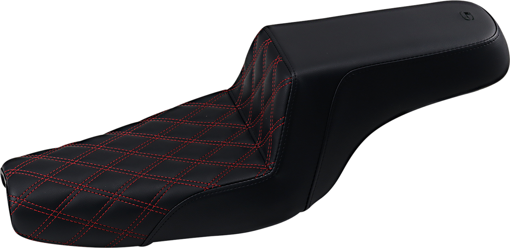 SADDLEMEN Step-Up Seat - Front Lattice Stitch/With Red Stitching - Black - XL 807-11-172RD — image 2