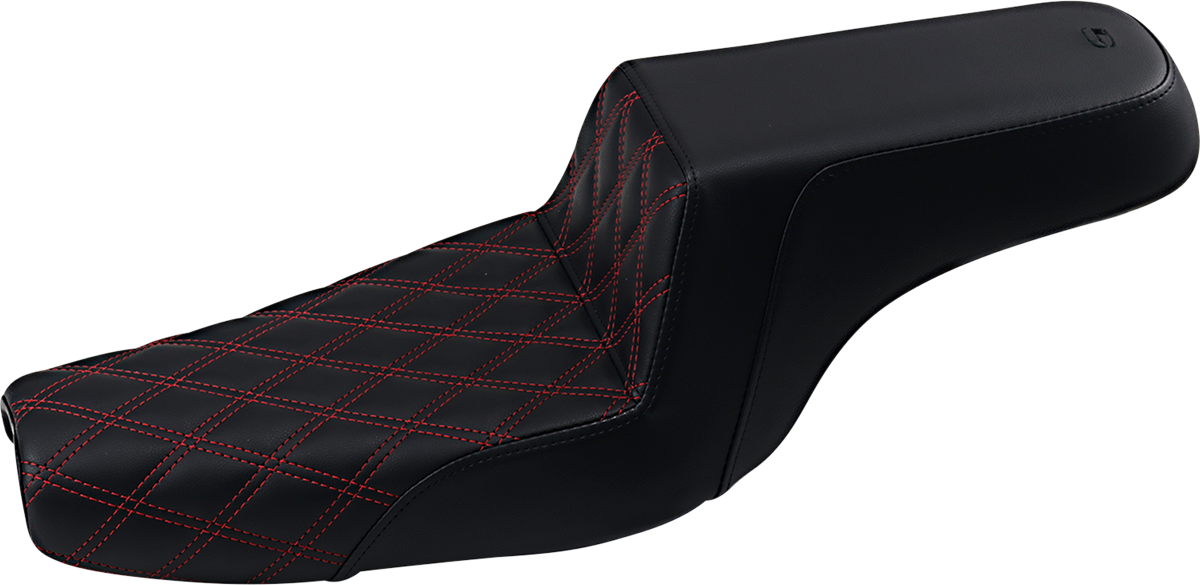 SADDLEMEN Step-Up Seat - Front Lattice Stitch/With Red Stitching - Black - XL 807-11-172RD — image 2