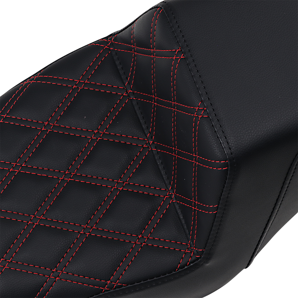 SADDLEMEN Step-Up Seat - Front Lattice Stitch/With Red Stitching - Black - XL 807-11-172RD — image 3