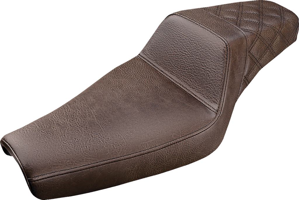 SADDLEMEN Step-Up Seat - Rear Lattice Stitch - Brown - XL 807-11-173BR — image 1
