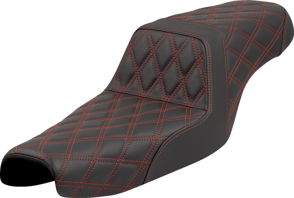 SADDLEMEN Step-Up Seat - Lattice Stitch - Red Stitch - XL '04-'22 807-11-17504 — image 1