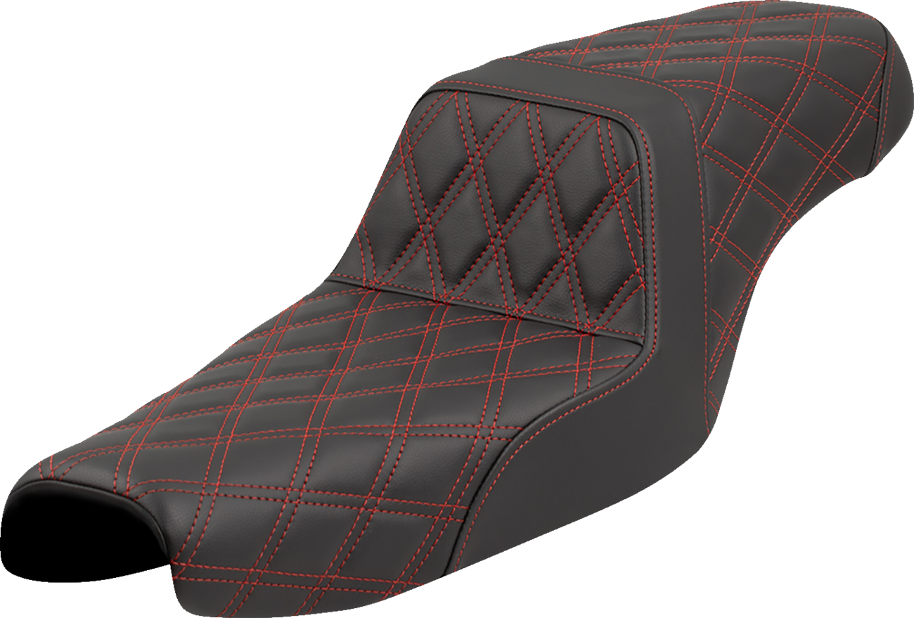 SADDLEMEN Step-Up Seat - Lattice Stitch - Red Stitch - XL '04-'22 807-11-17504 — image 1