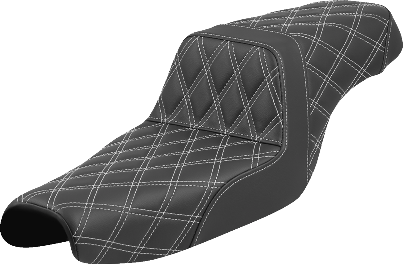 SADDLEMEN Step-Up Seat - Lattice Stitch - White Stitch - XL '04-'22 807-11-17506 — image 1