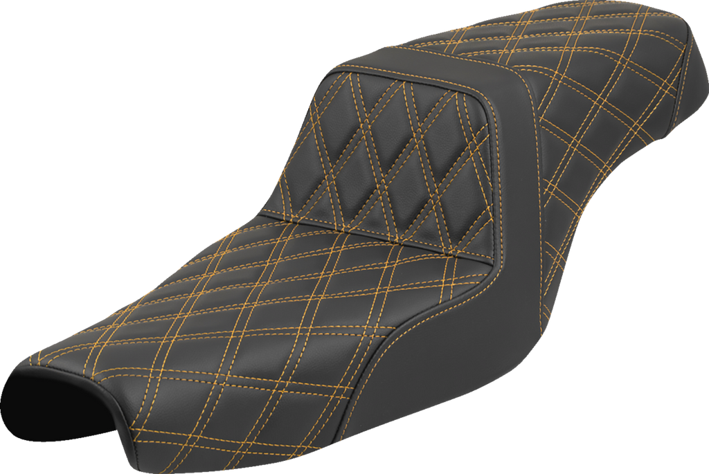 SADDLEMEN Step-Up Seat - Lattice Stitch - Gold Stitch - XL '04-'22 807-11-17507 — image 1