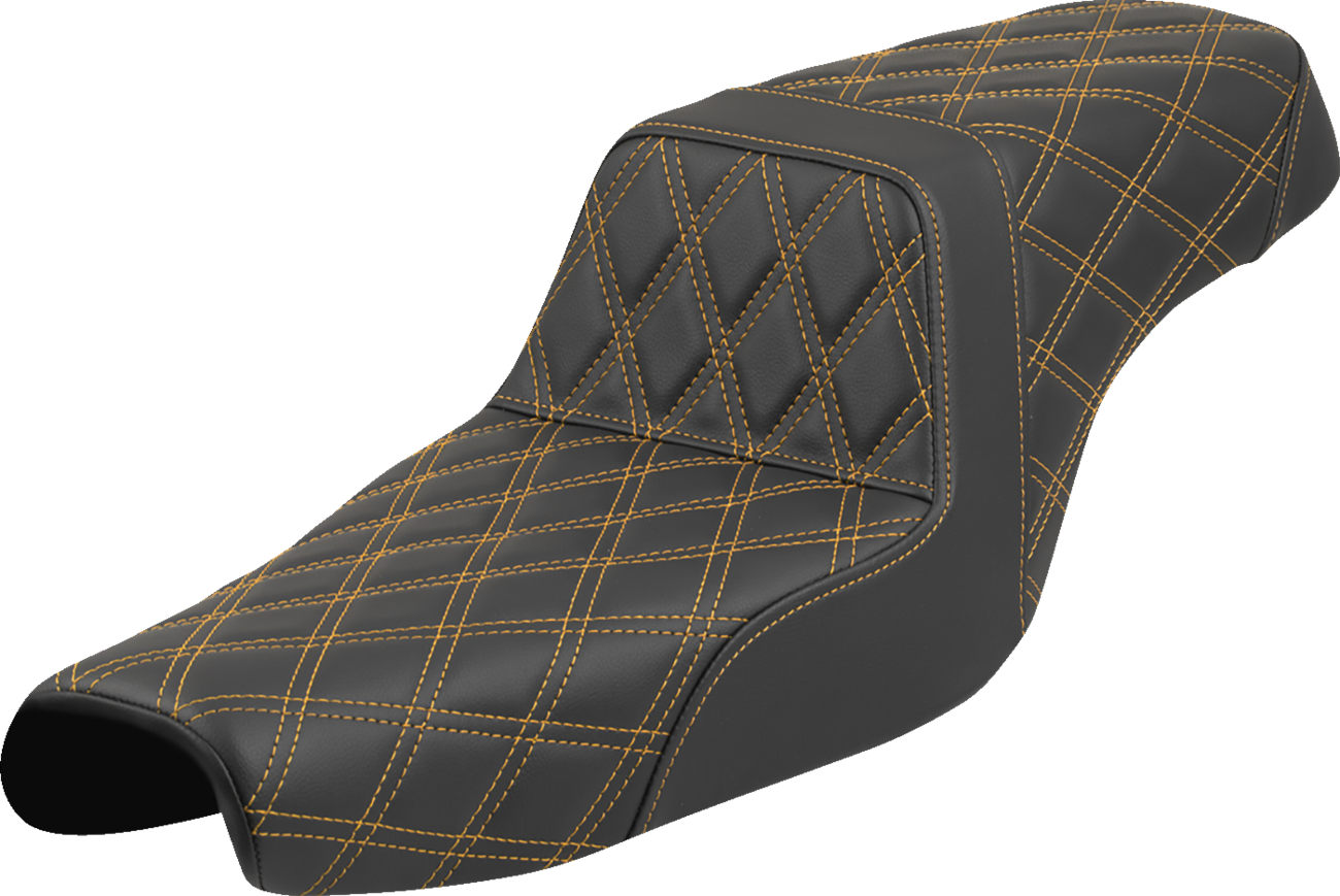 SADDLEMEN Step-Up Seat - Lattice Stitch - Gold Stitch - XL '04-'22 807-11-17507 — image 1