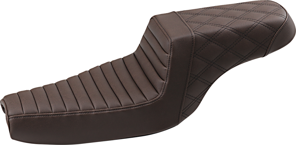 SADDLEMEN Step-Up Seat - Front Tuck-n-Roll/Rear Lattice Stitch - Brown 807-11-176BR — image 1