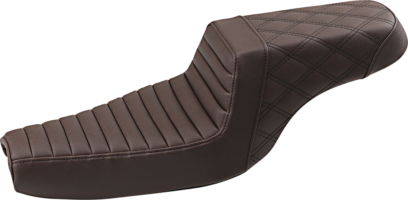 SADDLEMEN Step-Up Seat - Front Tuck-n-Roll/Rear Lattice Stitch - Brown 807-11-176BR — image 1