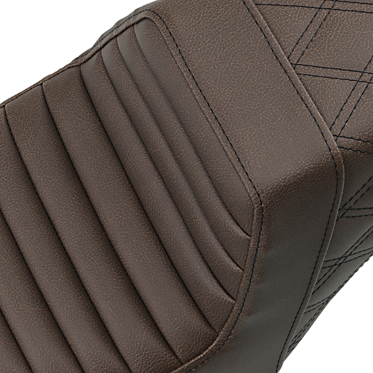 SADDLEMEN Step-Up Seat - Front Tuck-n-Roll/Rear Lattice Stitch - Brown 807-11-176BR — image 2