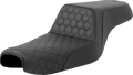 SADDLEMEN Step-Up Seat - Honeycomb - Black Stitching - 3.3 Gal Tank - Sportster '04-'21 807-11-177 — image 1