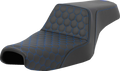 SADDLEMEN Step-Up Seat - Honeycomb - Blue Stitching - 3.3 Gal Tank - Sportster '04-'22 807-11-17701 — image 1