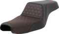 SADDLEMEN Step-Up Seat - Honeycomb - Red Stitching - 3.3 Gal Tank - Sportster '04-'22 807-11-17704 — image 1