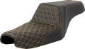 SADDLEMEN Step-Up Seat - Honeycomb - Gold Stitching - 3.3 Gal Tank - Sportster '04-'22 807-11-17707 — image 1