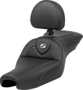 SADDLEMEN Roadsofa™ Seat - with Backrest - Carbon Fiber - XL '04-'22 807-11-185BR — image 1