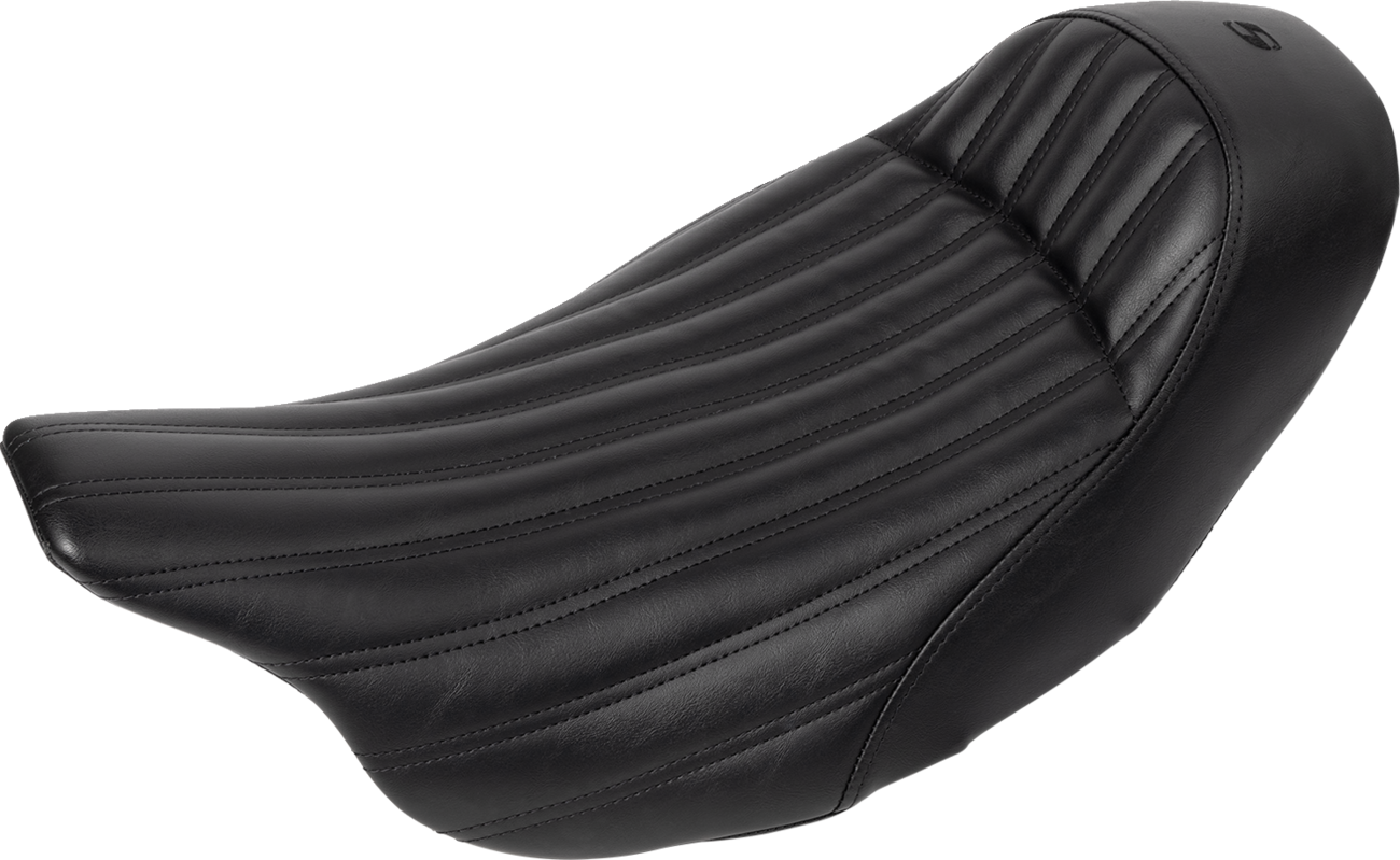 SADDLEMEN Knuckle Solo Seat - Ribbed - Black - FL '08-'24 808-07B-0023 — image 1