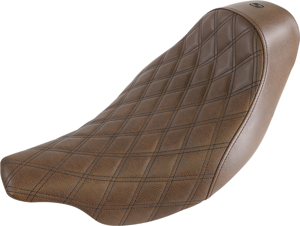 SADDLEMEN Renegade™ Solo Seat - Lattice Stitched - Brown - FL '08-'25 808-07B-002BLS — image 1