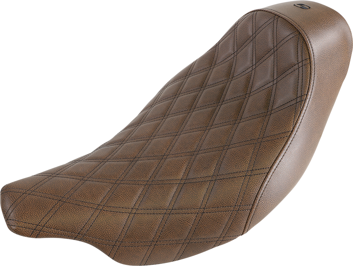 SADDLEMEN Renegade™ Solo Seat - Lattice Stitched - Brown - FL '08-'25 808-07B-002BLS — image 1