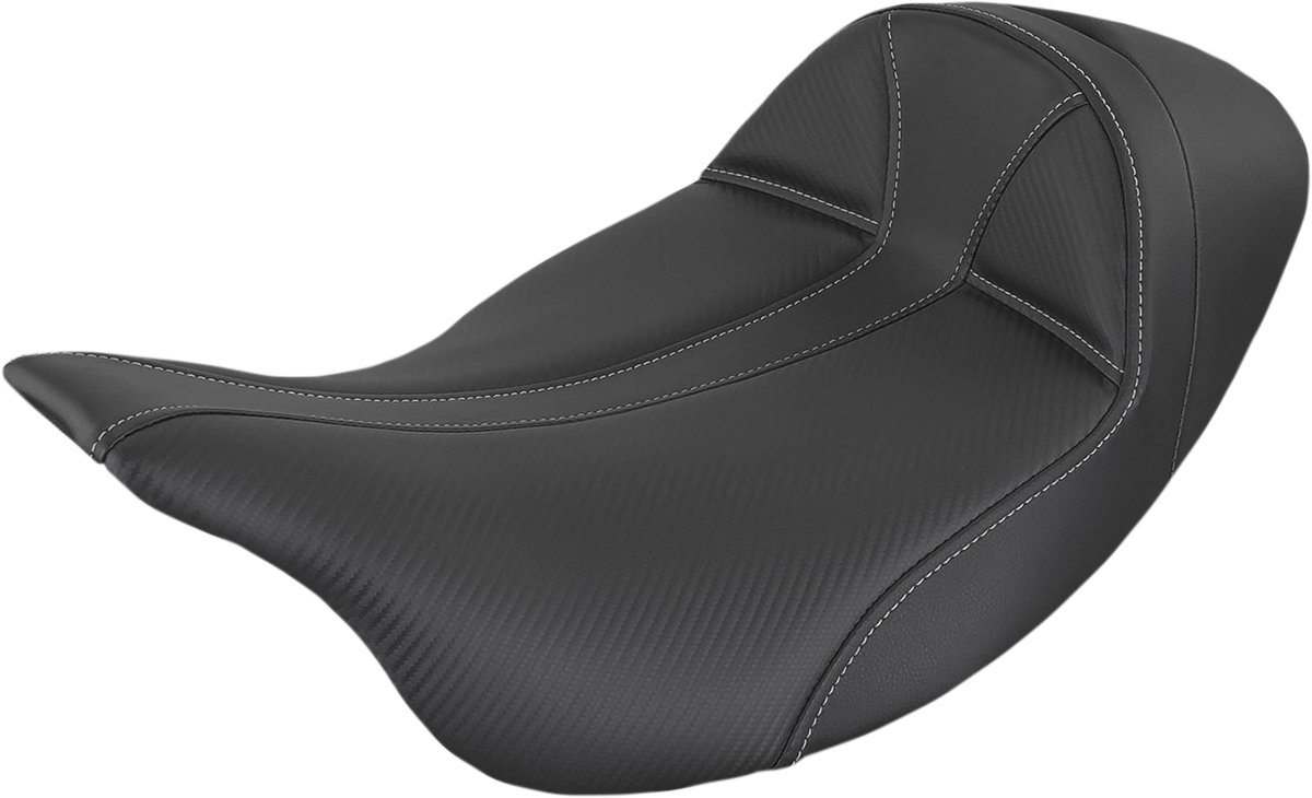 SADDLEMEN Dominator Seat - Low - Solo - Black w/ Gray Stitching - FL '08-'24 808-07B-0042L — image 1