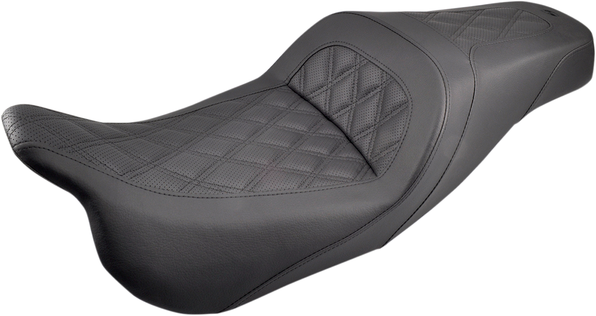 SADDLEMEN Slim Seat - Black - Lattice Stitch - FL '08-'24 808-07B-162 — image 1