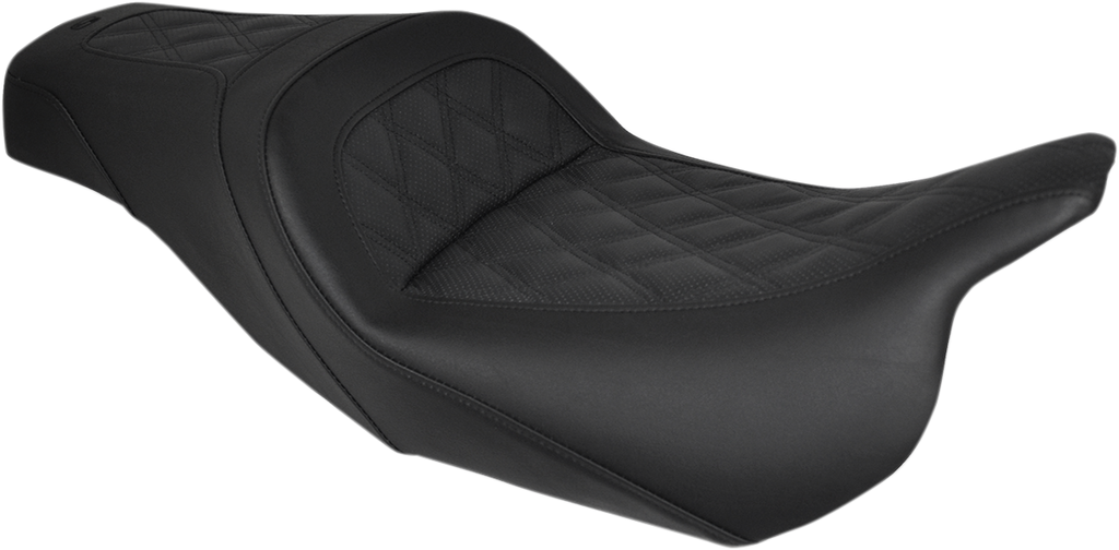 SADDLEMEN Slim Seat - Black - Lattice Stitch - FL '08-'24 808-07B-162 — image 2
