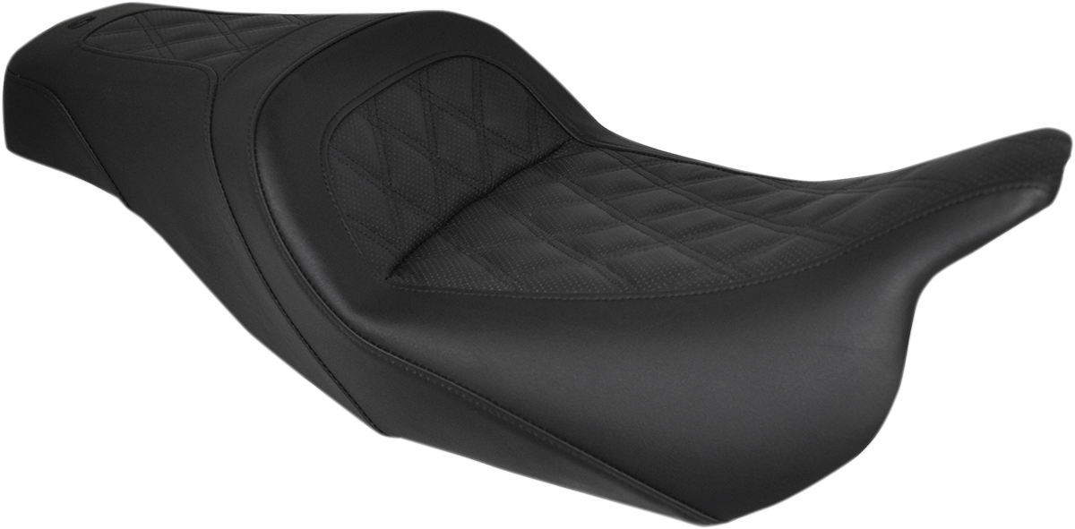SADDLEMEN Slim Seat - Black - Lattice Stitch - FL '08-'24 808-07B-162 — image 2