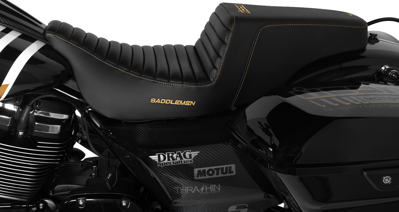SADDLEMEN Step-Up Seat - Front Tuck-n-Roll - Black - FL '08-'24 808-07B-171 — image 2