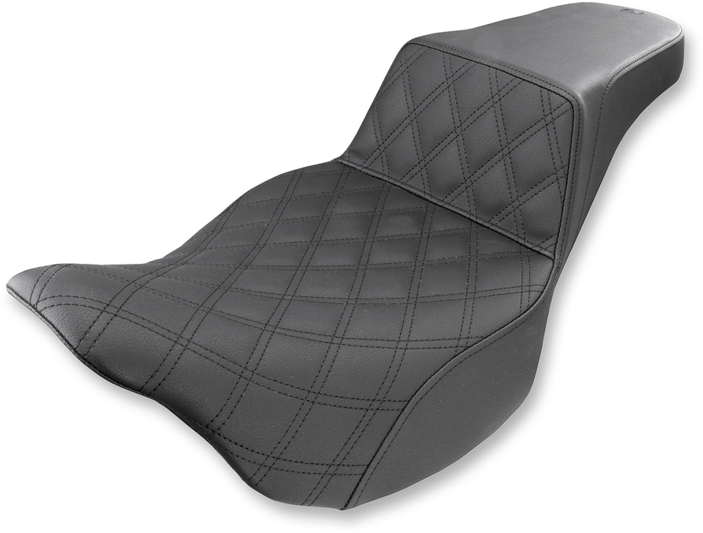 SADDLEMEN Step-Up Seat - Front Lattice Stitch - Black - FL '08-'24 808-07B-172 — image 1