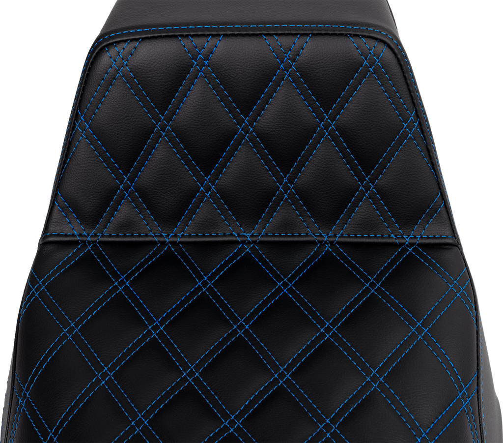 SADDLEMEN Step-Up Seat - Front Lattice Stitch - Blue Stitch - FLH/FLT '08-'23 808-07B-17201 — image 3