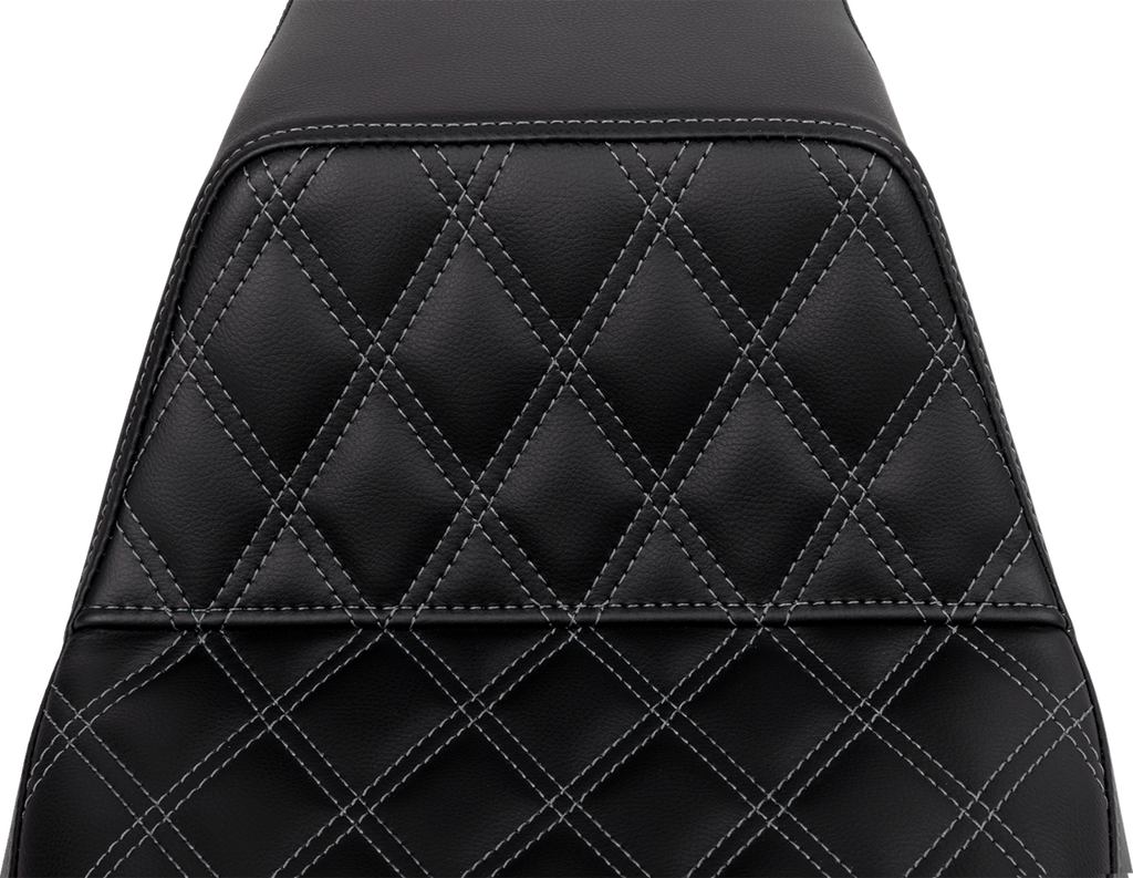 SADDLEMEN Step-Up Seat - Front Lattice Stitch - Dark Gray Stitch - FLH/FLT '08-'23 808-07B-17202 — image 3