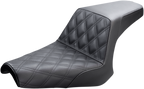 SADDLEMEN Step-Up Seat - Front Lattice Stitch - Red Stitch - FLH/FLT '08-'23 808-07B-17204 — image 4