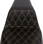SADDLEMEN Step-Up Seat - Front Lattice Stitch - Gold Stitch - FLH/FLT '08-'23 808-07B-17207 — image 2