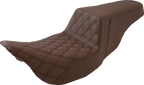 SADDLEMEN Step-Up Seat - Front Lattice Stitch - Brown - FL '08-'24 808-07B-172BR — image 1