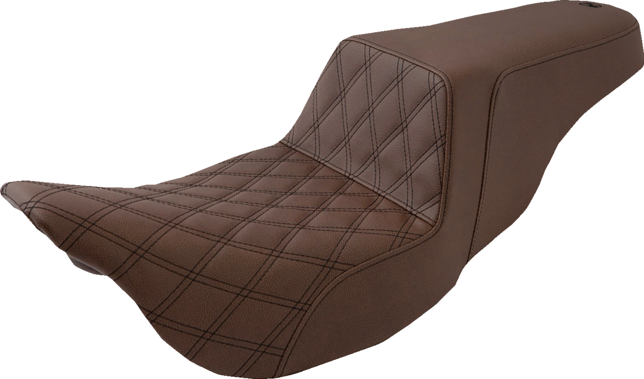 SADDLEMEN Step-Up Seat - Front Lattice Stitch - Brown - FL '08-'24 808-07B-172BR — image 1