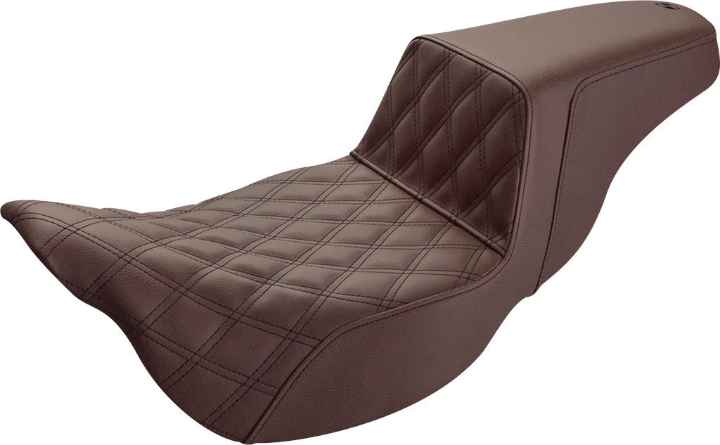 SADDLEMEN Step-Up Seat - Extended Reach - Front Lattice Stitch - Brown - FL '08-'24 808-07B-172BREX — image 1