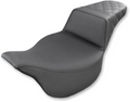 SADDLEMEN Step-Up Seat - Rear Lattice Stitch - Black - FL '08-'24 808-07B-173 — image 1