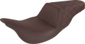SADDLEMEN Step-Up Seat - Rear Lattice Stitch - Brown - FL '08-'24 808-07B-173BR — image 1