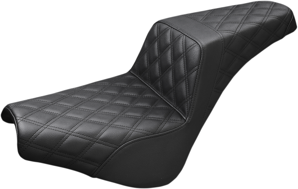 SADDLEMEN Step-Up Seat - Rear Lattice Stitch - Brown - FL '08-'24 808-07B-173BR — image 2